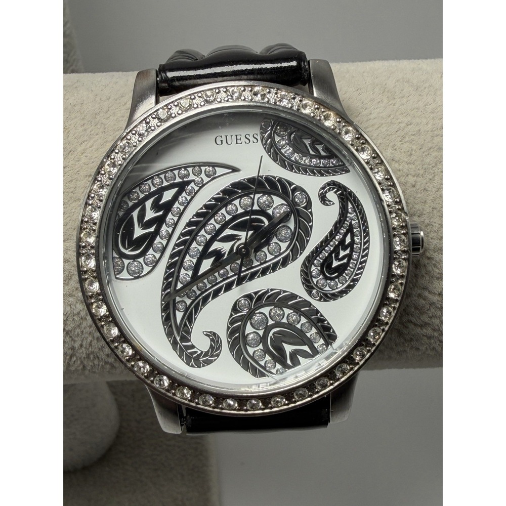 Guess U85083L1 Paisley New Battery Ladies Watch 43MM 8" Leather Band